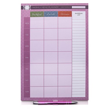 'A' Grade Weekly Menu Planner Notepad A4 - Magnetic